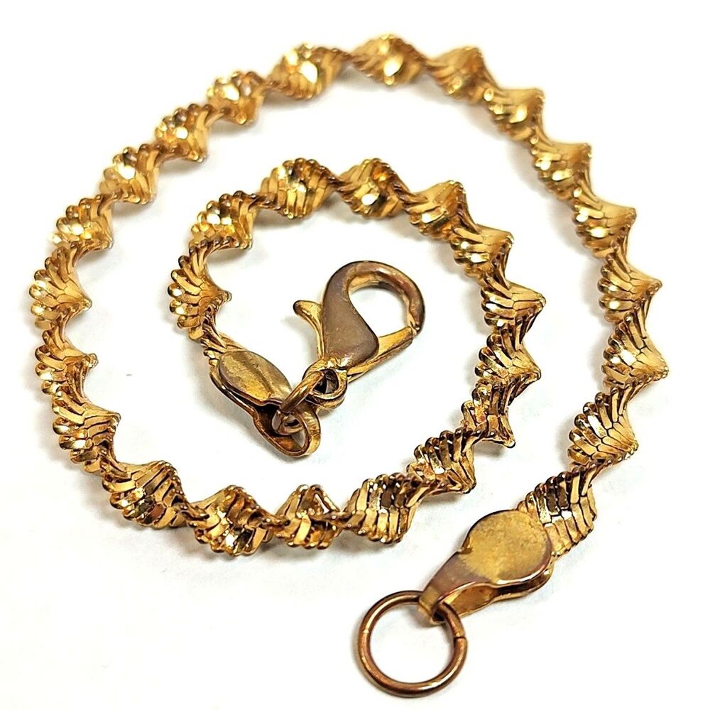 Gold Tone Metal Rope Chain 8" Bracelet Unisex Fashion Stackable Versatile